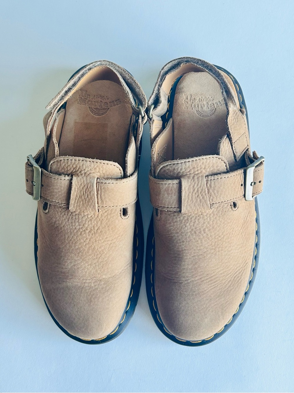 Men’s Dr. Martens Jorge II Tan Leather Suede Close Toe Clogs Sandals size 9 - Picture 6 of 15